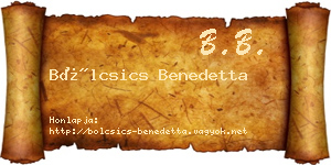 Bölcsics Benedetta névjegykártya